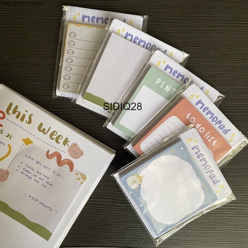 

Memopad / Kertas Memo Planner, Memopad Lucu ori Loose Leaf / KERTAS STICKY NOTES