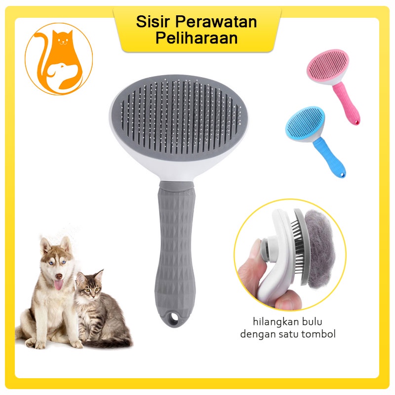 Hugopet Sisir Grooming  Anjing Kucing Sisir Bulu  Pet Grooming Brush Sisir  Peliharaan Pet Brush