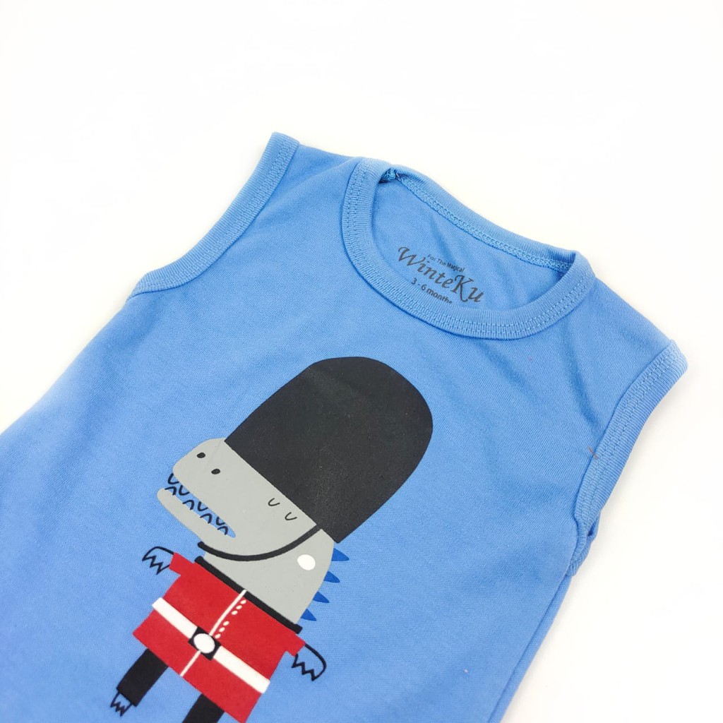 Sleevelees T-shirt winteku boy- Atasan Singlet Polos Boy Motif Dino