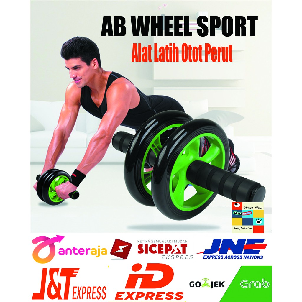 Ab roller Abs roller Ab wheel Double wheel roller Alat gym Fitness YY 1601