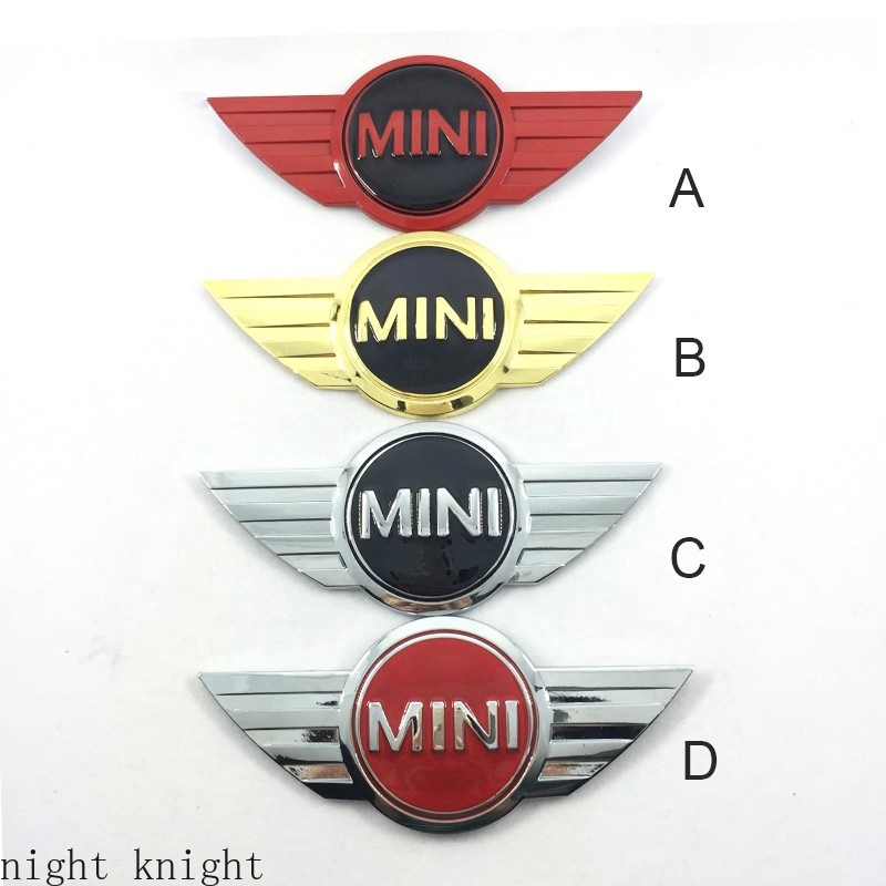 1pc Stiker Emblem Logo Sayap Mini Bahan Metal Untuk Mobil Mini Cooper