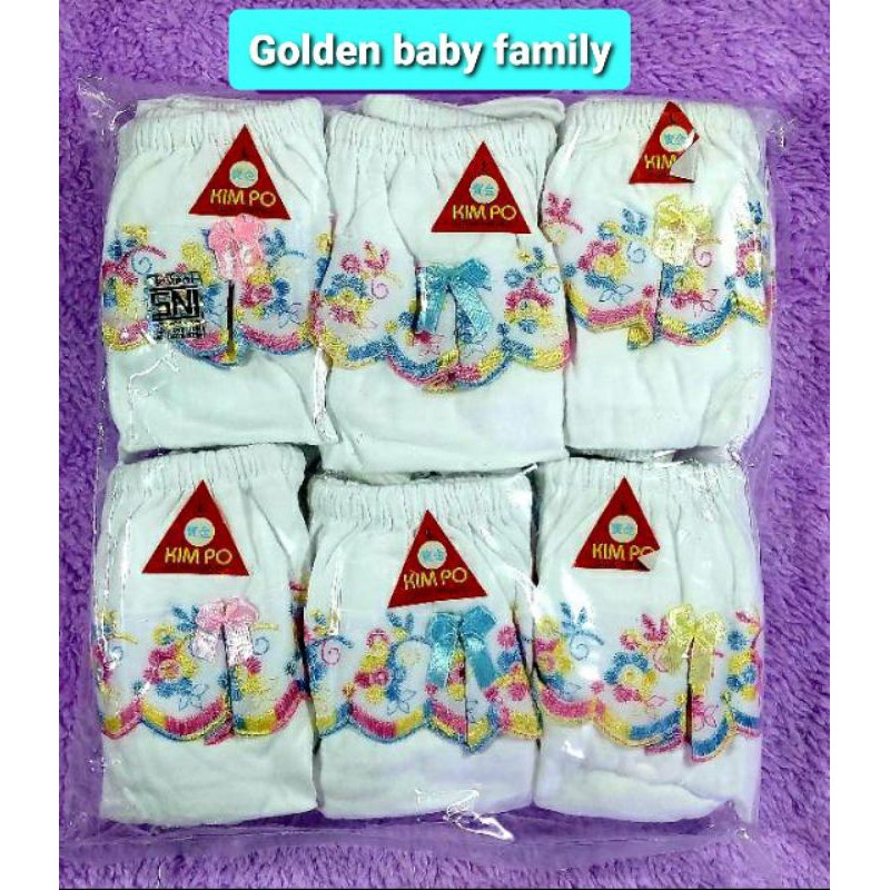 6 pcs Cd Kimpo /celana dalam anak cewek renda pelangi