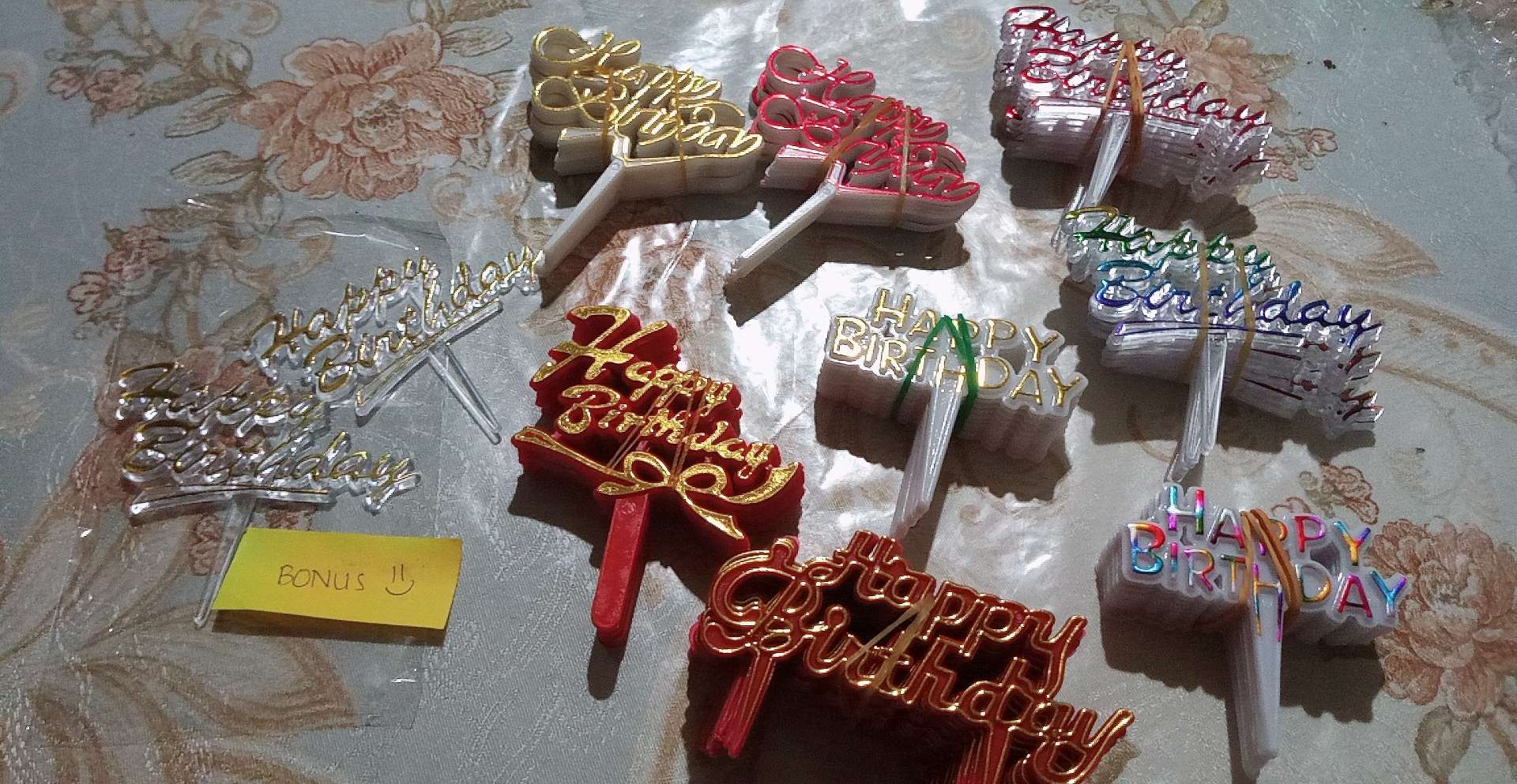Topper / Hiasan Kue Happy Birthday Latin Gold ;)