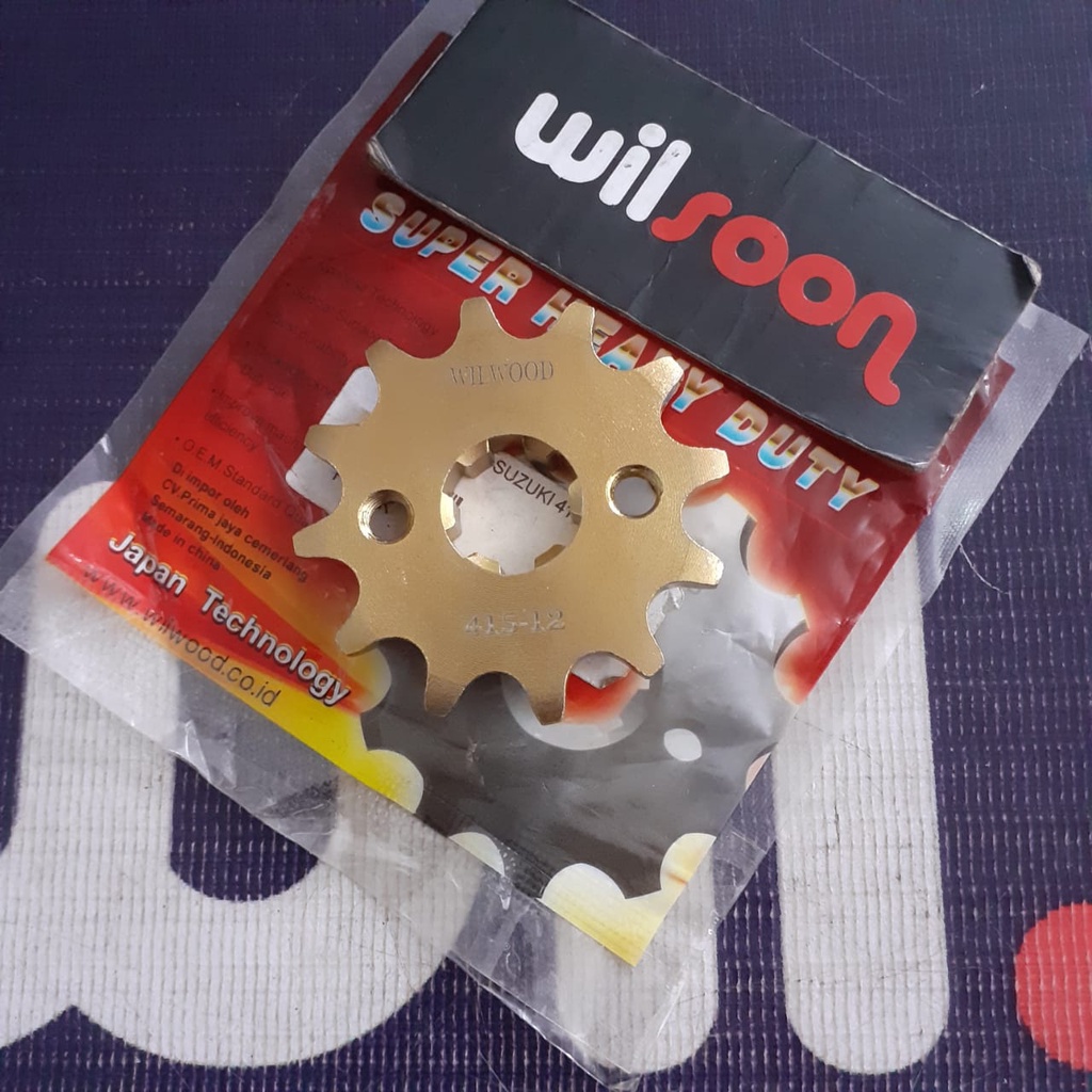Gir Gear Depan / Front Sprocket Racing Suzuki Smash / Shogun / Satria 2T 415 - 12T Wilwood Gold Baja-2