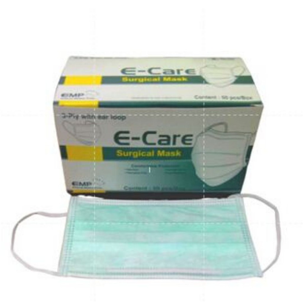 Paket Masker e-care EAR LOOP TALI KARET 50 pcs + 2 botol E-care 100 ml