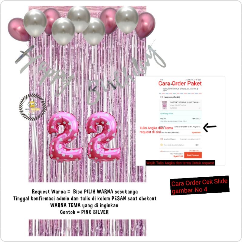 PAKET SET DEKORASI ULANG TAHUN/ HAPPY BIRTHDAY (CUSTOM)