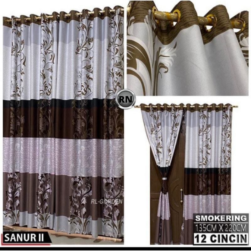 Gorden smokring/Hordeng smokring 12 ring motif SANUR jendela&amp;pintu