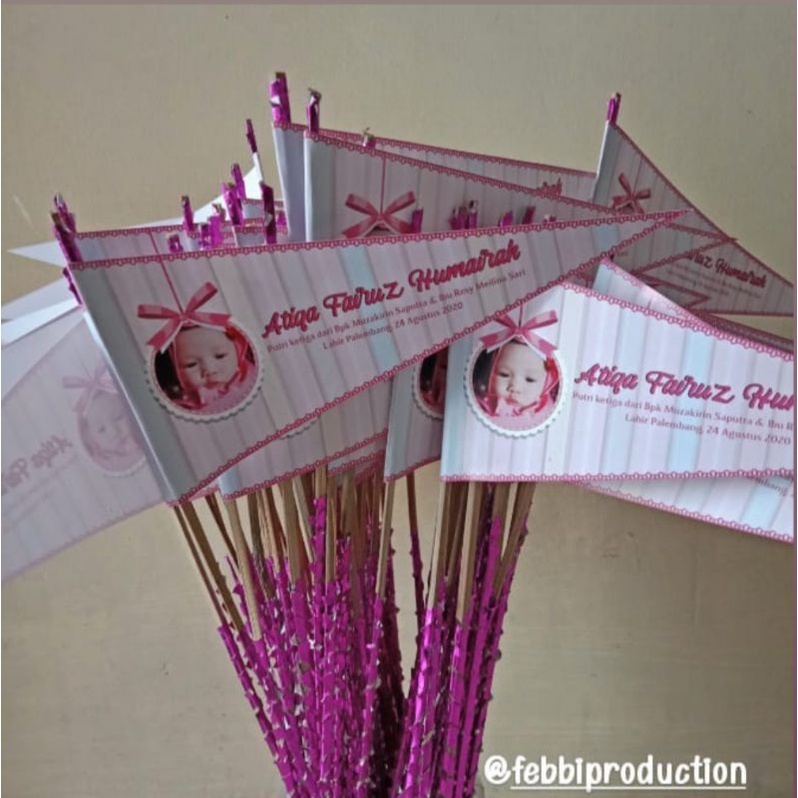 PAKET AQIQAH BENDERA DAN UNDANGAN MARHABAN / BENDERA AQIQAH / UNDANGAN AQIQAH PALEMBANG