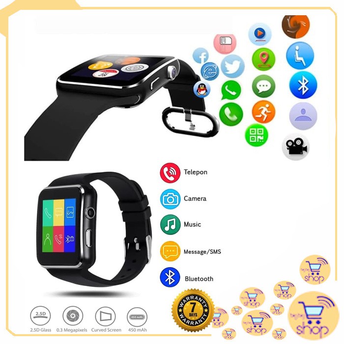 [TERBARU] SMARTWATCH X6 / SMART WATCH X6 / JAM TANGAN HP ANDROID SUPPORT SIM CARD