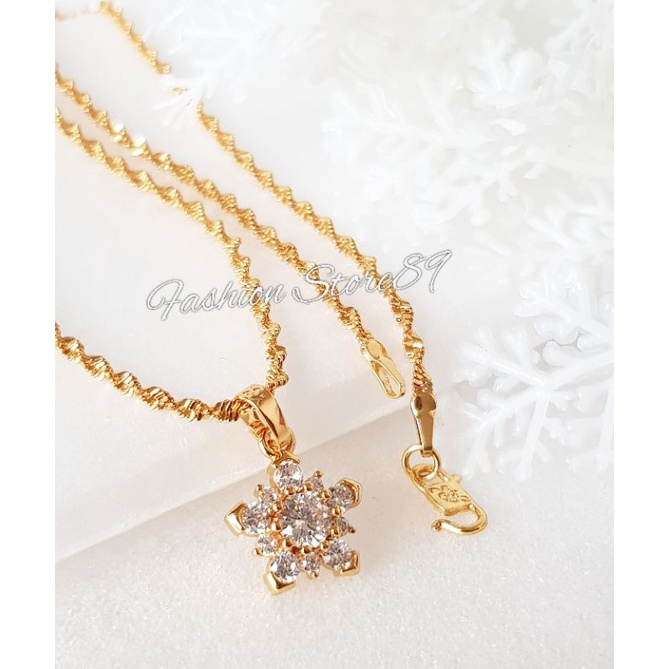 Kalung Liontin Bintang Full permata Zircon Perhiasan Lapis Emas 18k Yaxiya xuping bestseller bestquality kalu Kalung liontin star