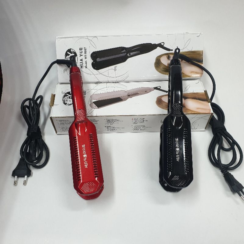 Alat Catok Rambut Anak Wanita Panjang Hy 9987 Hair straightener zigzag gerigi  Suhu 220c