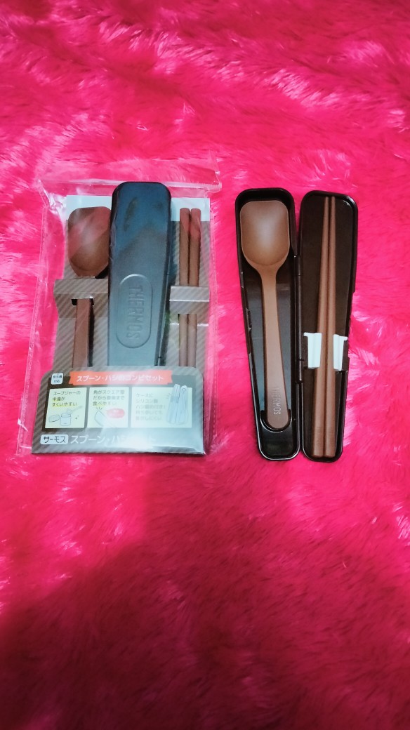 Thermos Sendok Sumpit Travel Cutlery Set - Brown (cpe-001-bw)