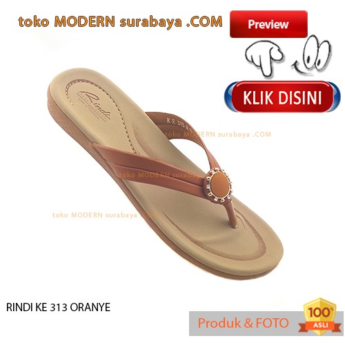 RINDI KE 313 ORANYE sandal wanita casual sendal jepit