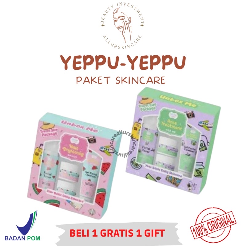 (READY - ORIGINAL) YEPPU-YEPPU BY KIYOWO SKINCARE TRAVEL SIZE PACKAGE BPOM / YEPPU YEPPU