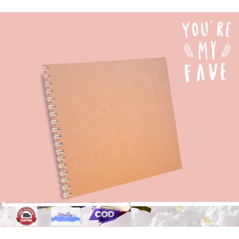 

Aesthetic Buku album diary polaroid kertas brown kraft tebal jilid spiral 14 x 14cm