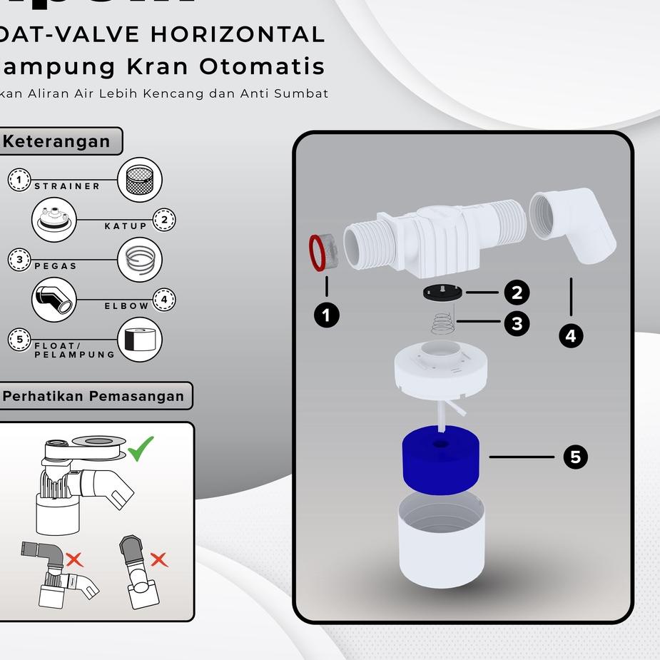 🆓 MPOIN FLOAT VALVE HORIZONTAL / PELAMPUNG KRAN OTOMATIS PREMIUM 