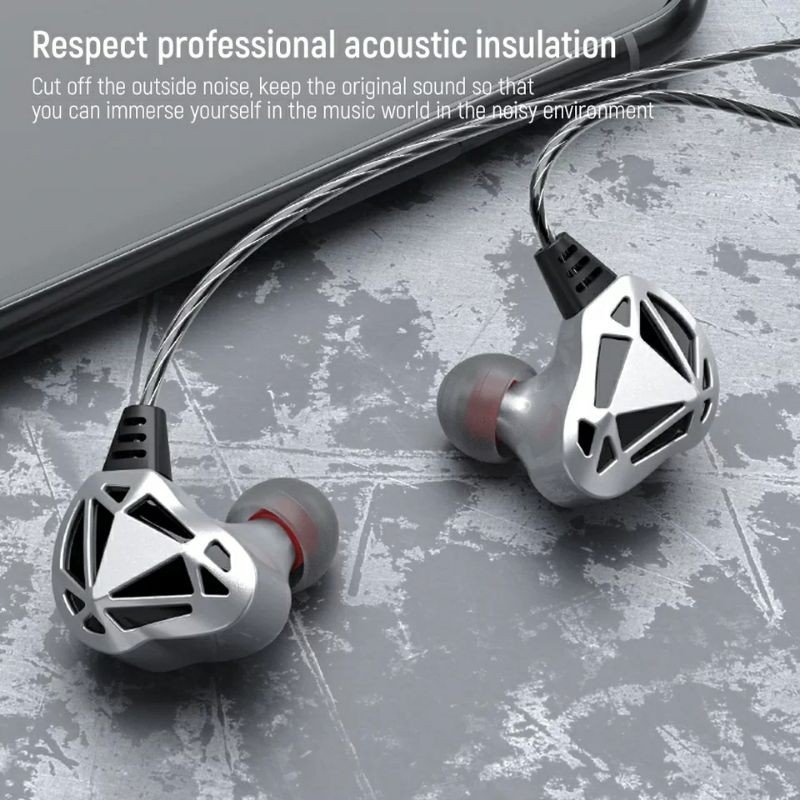 Headset Gaming Musik Stereo Bass Surround Hollow Dengan Mic QKZ KZ Earphone Gaming