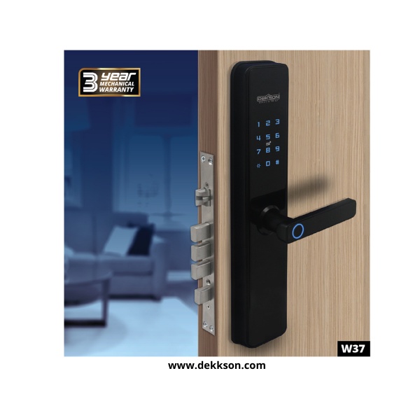 Dekkson Smart Lock / Digital Lock / Electronic Lock / Kunci Pintu Digital ELC 9318 MF Pass BT W37 TT Lock Black