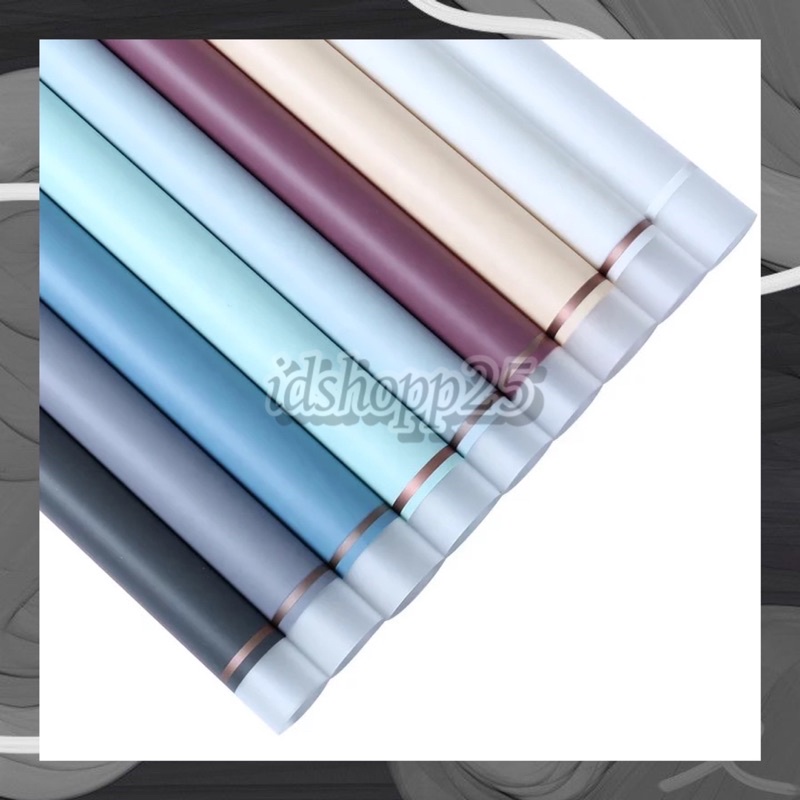

FLOWER WRAPPING PAPER PLASTIK CELLOPHANE GOLD LINE MATTE KERTAS