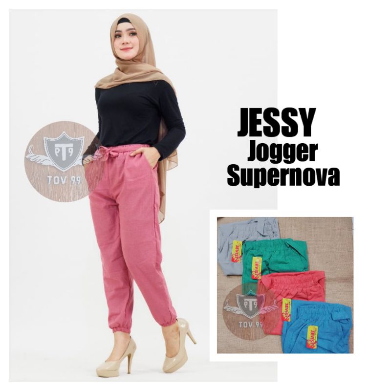 Celana Jogger JESSY Pants Wanita Hijab Style Muslimah Supernova Terlaris Termurah Tov99
