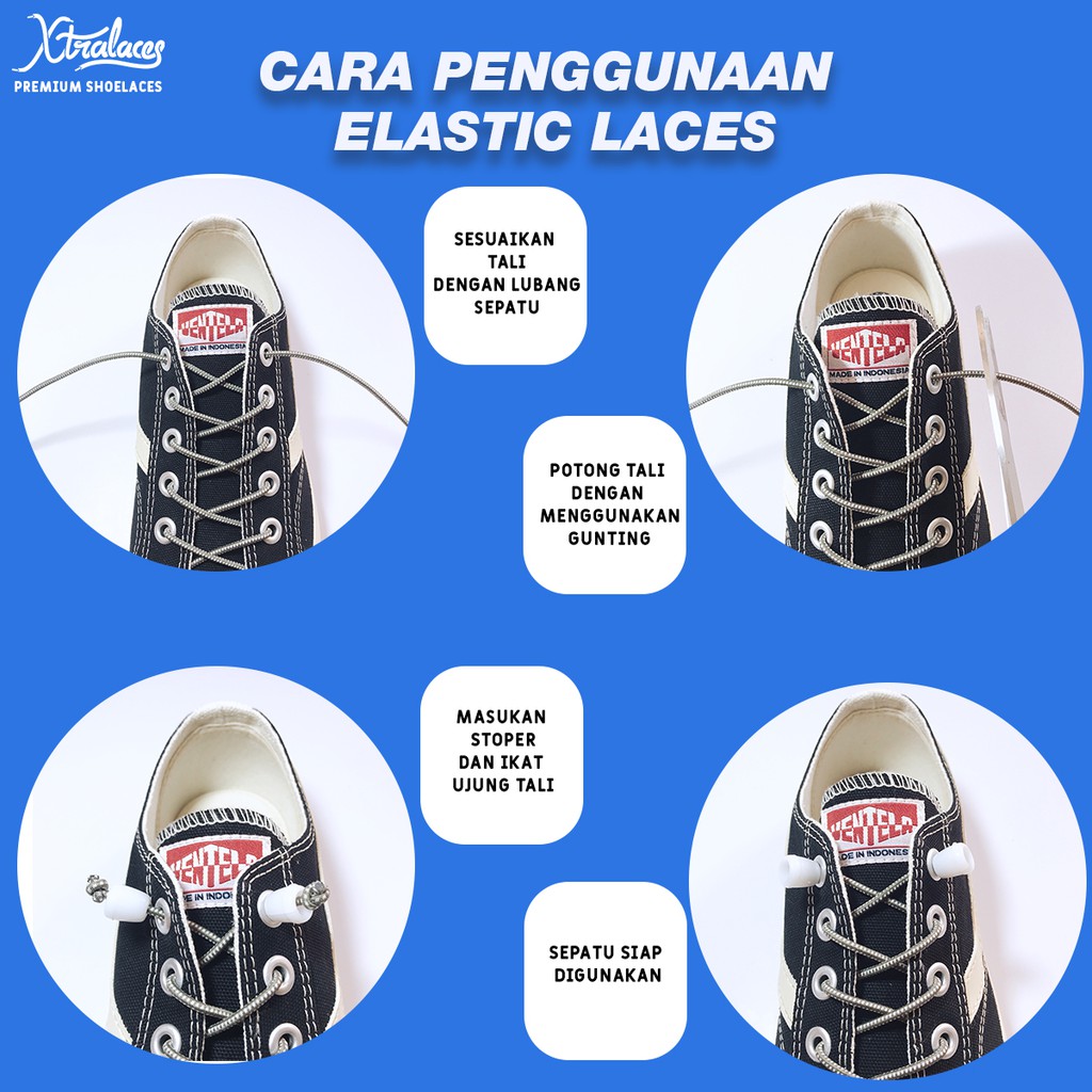 TALI SEPATU ELASTIS BULAT / LOCK LACES / TALI SEPATU KARET