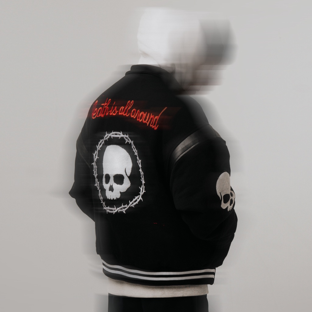 VARSITY OVERSIZE | SHACKLED SKULL | BLACK | YIKESALLDAY | BOXY FIT