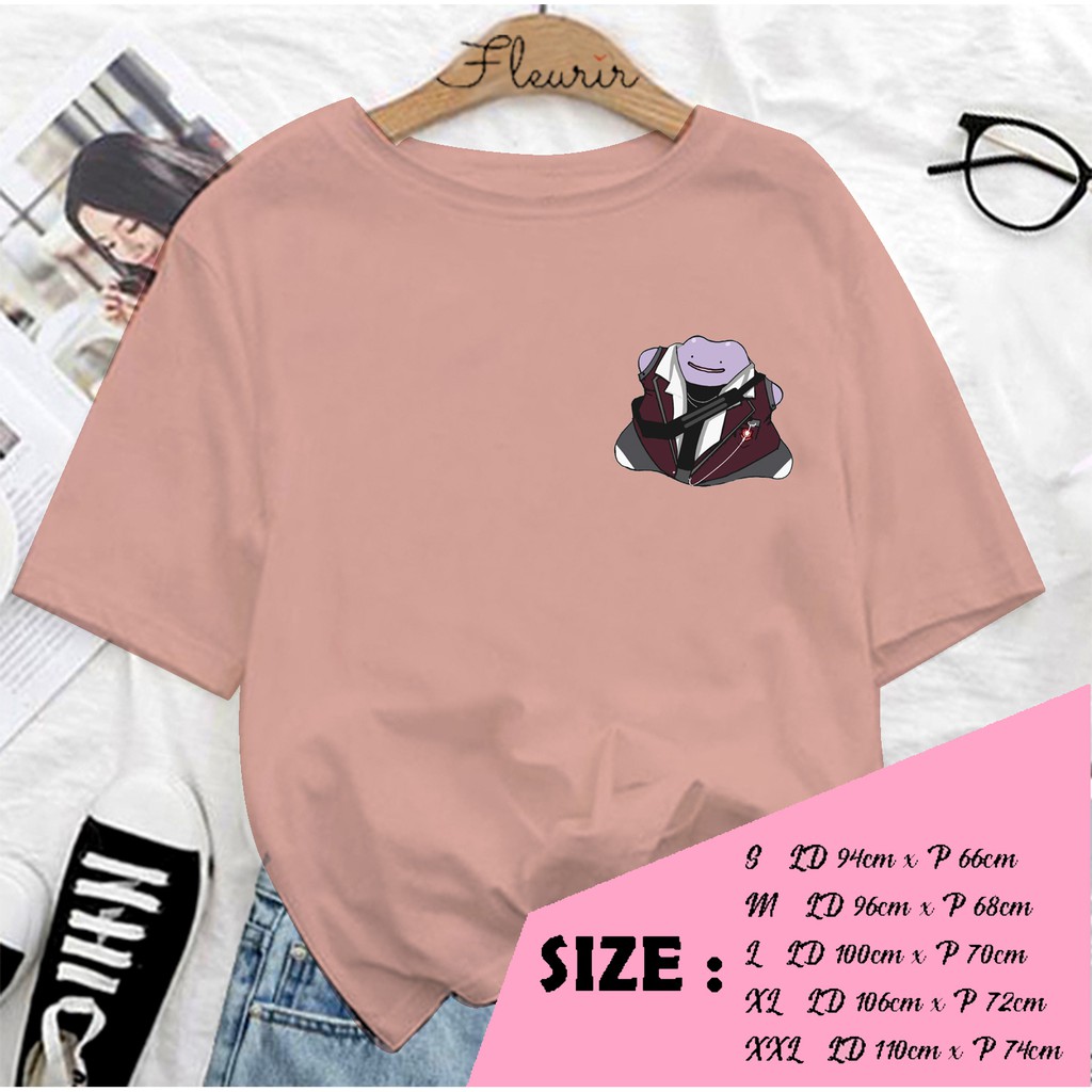 FLEURIR - KAOS DITTO SERAGAM WANITA DEWASA LENGAN PENDEK TEE UNISEX OVERSIZED JUMBO