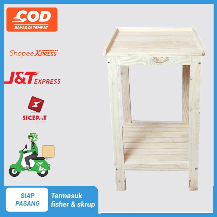 Rak dispenser minimalis 2 susun / Rak dispenser meja kayu serbaguna