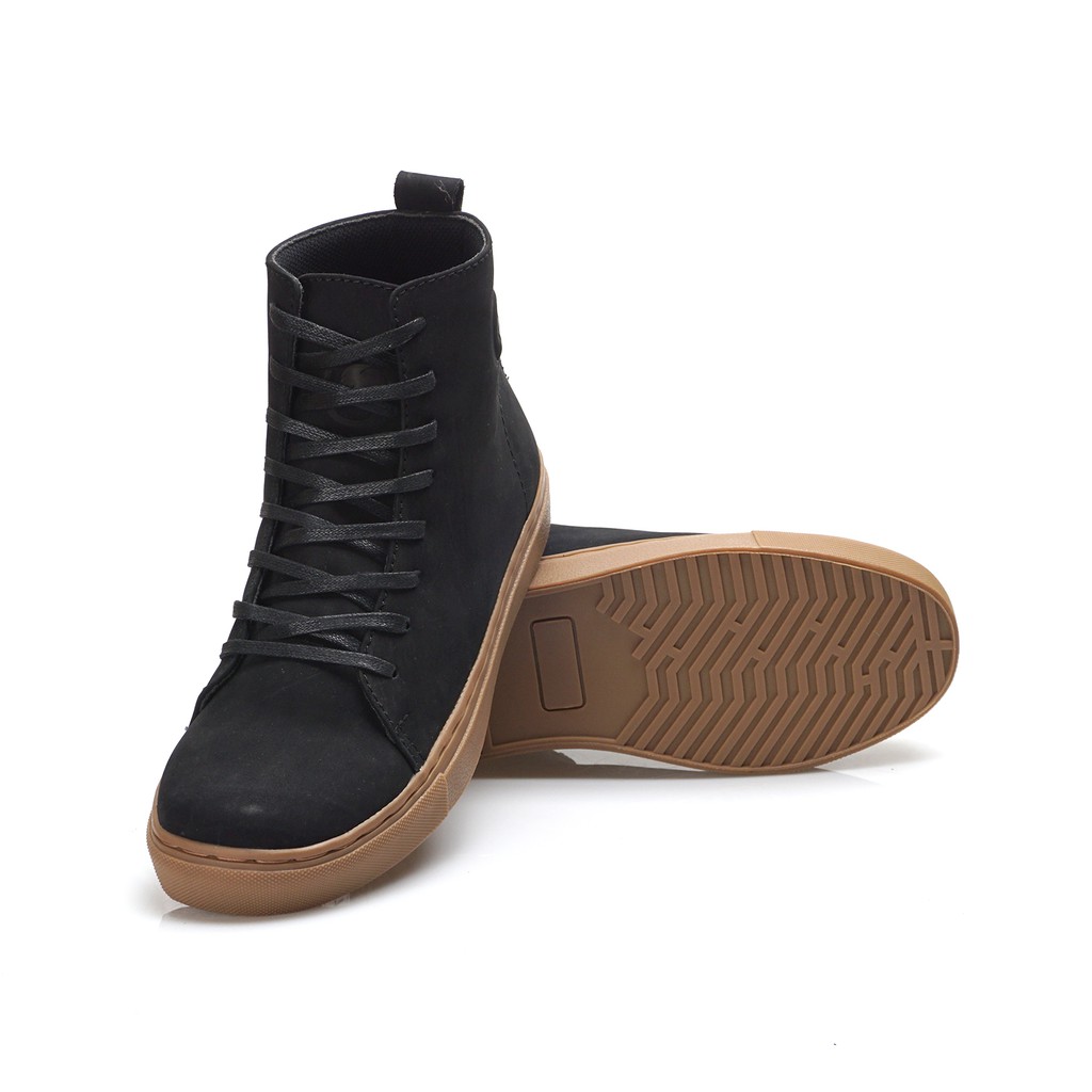 MAGNUS BLACK (Kulit Asli) - Sepatu Boots Pria Kasual Kulit Klasik Vintage Sporty Casual Cowok - Boot Kulit