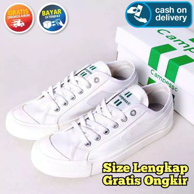 Sepatu Campess Triple White Original