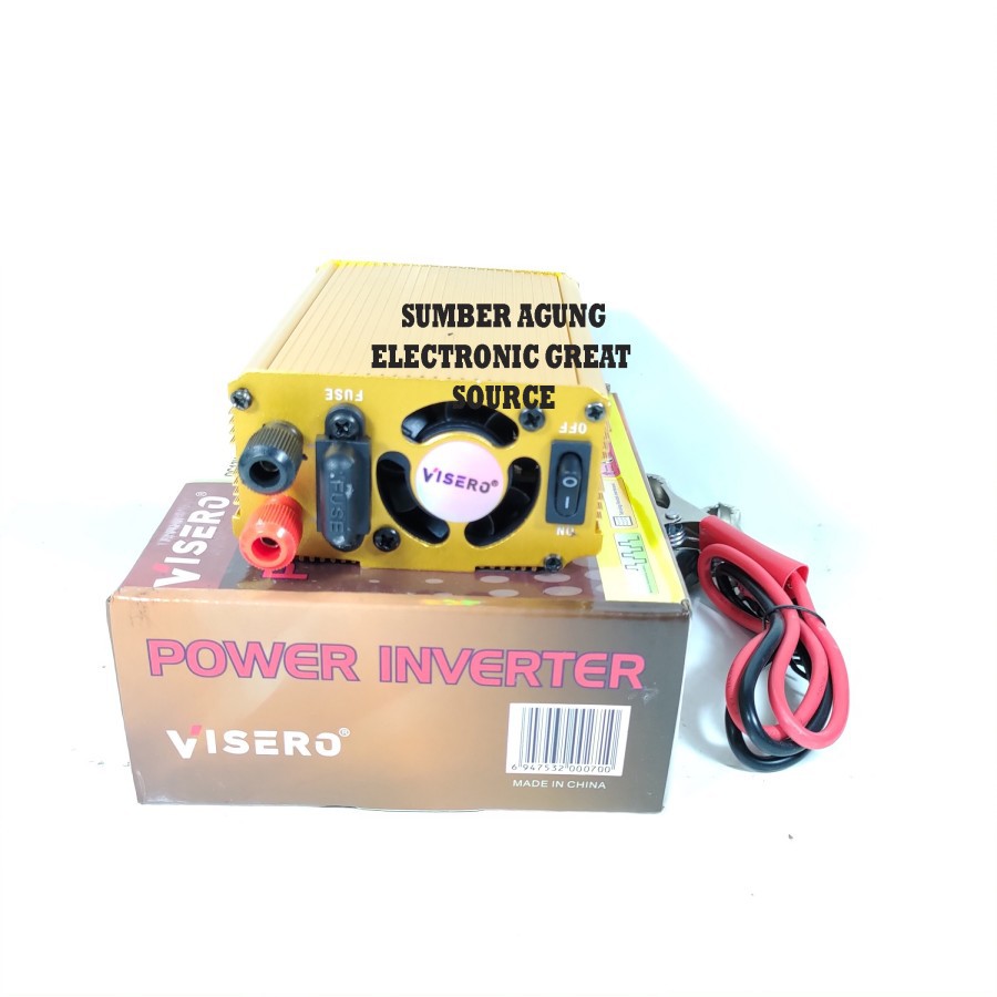 Visero Power Inverter Pegubah Arus DC 12V ke AC 230V Tembaga Murni Bag