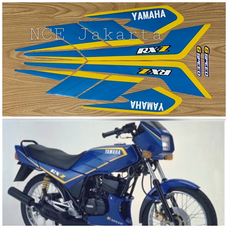 STIKER STRIPING RXZ RX Z BIRU KUNING