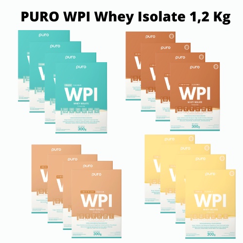 PURO WPI Whey Protein Isolate 1,2 Kg Susu Protein Gym Fitness Diet 40 Kalo Penyajian
