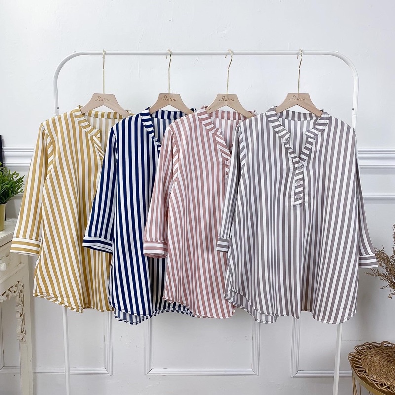 SHIRT CASIE | BLOUSE KEMEJA SALUR WANITA