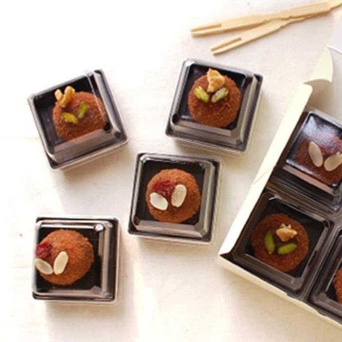 

Box Mika Black 7X7 Plastik mika cookies Puding Coklat Hadiah valentine