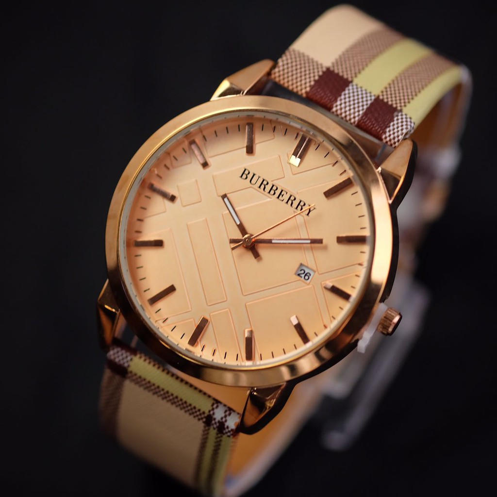 Jam Tangan Wanita Burberry Date Leather Strap