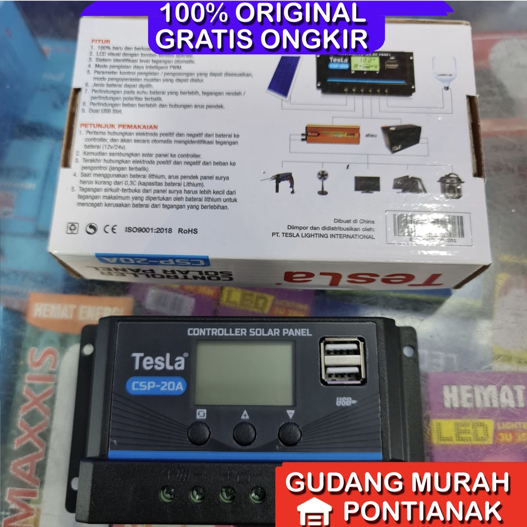 Controller 20A Panel Surya Sollar Charger Controler kontrol pengecas aki KLOP