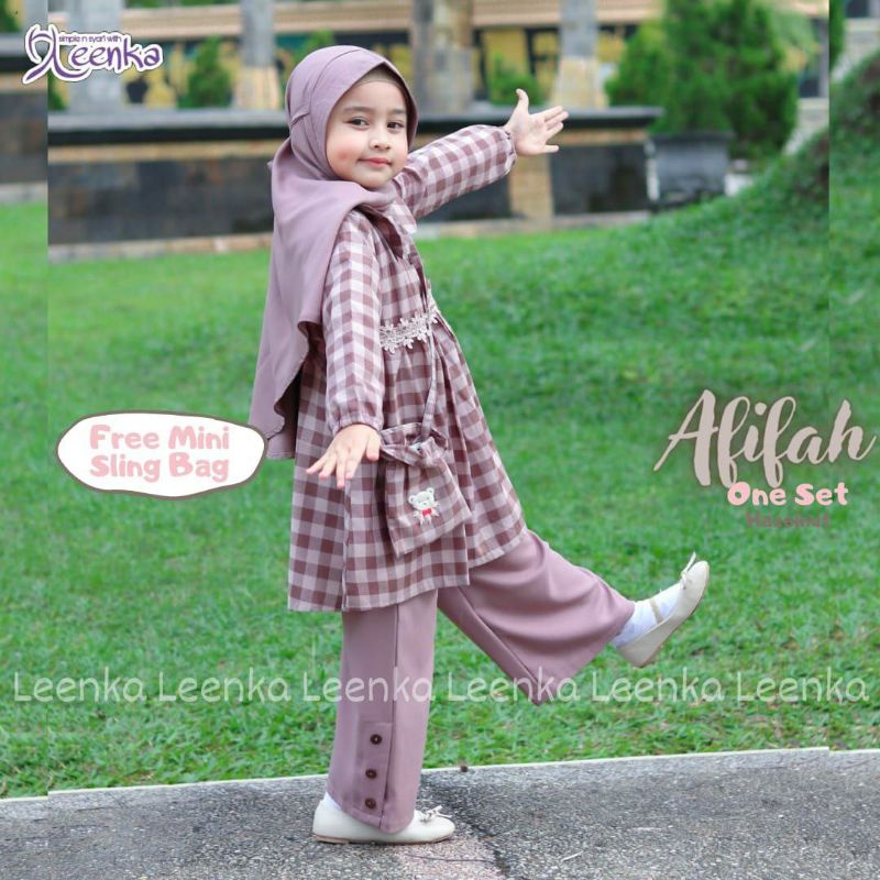 ONE SET ANAK PEREMPUAN 2 3 TAHUN ONE SET AFIFAH BY LEENKA