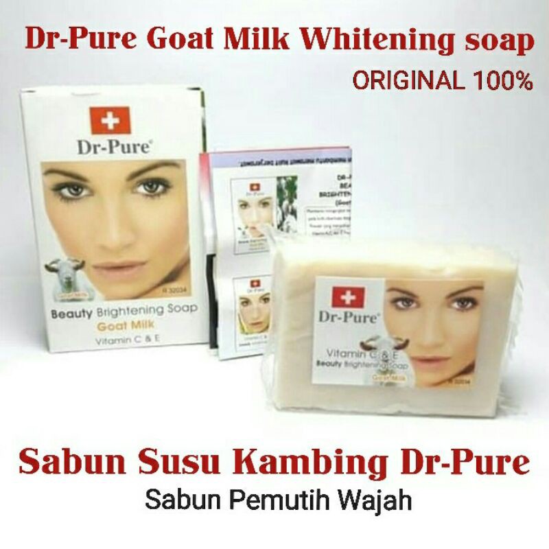 SABUN - DR PURE GOAT MILK BRIGHTENING SOAP - ORIGINAL 100% - DR-PURE SABUN SUSU KAMBIN