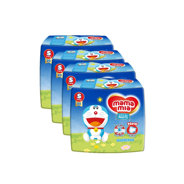 Mamamia Baby Diapers Pants S 80 Pcs [S 20 Pcs x 4 Pack] | Shopee Indonesia