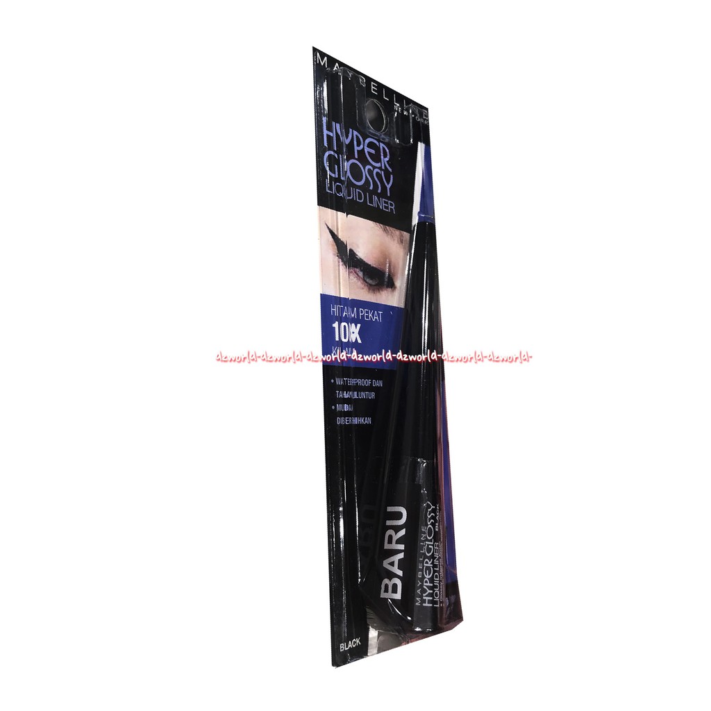 Maybelline Hyper Glossy Liquid Liner Hitam Pekat 10x Kilau Eye Liner