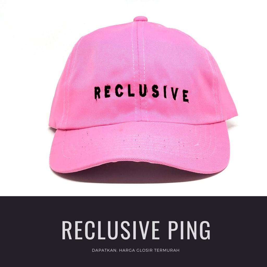 Termurah Topi baseball / garis tiga / challange / reclusive / kaktus / smile / pesawat kertas / yours / brotosaurus dino / daun kecil rasta / pohon kelapa  ring premium dan pertamax pria wanita kpop korea-Reclusip ping