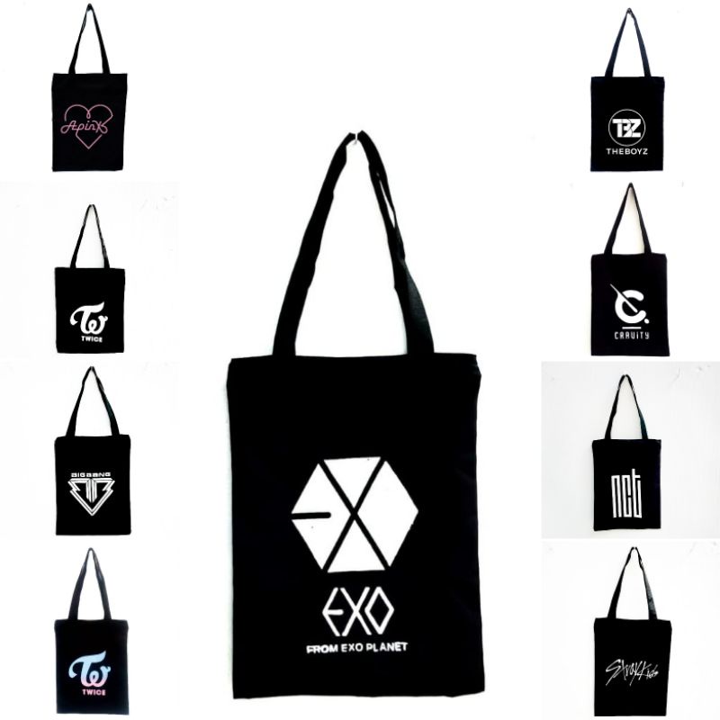 (PART 21) TOTEBAG tas tote bag Resleting KPOP wanita pria unisex BAHAN kain drill PREMIUM NMIXX NEWJEANS the boys|| Kiiyoomii ||