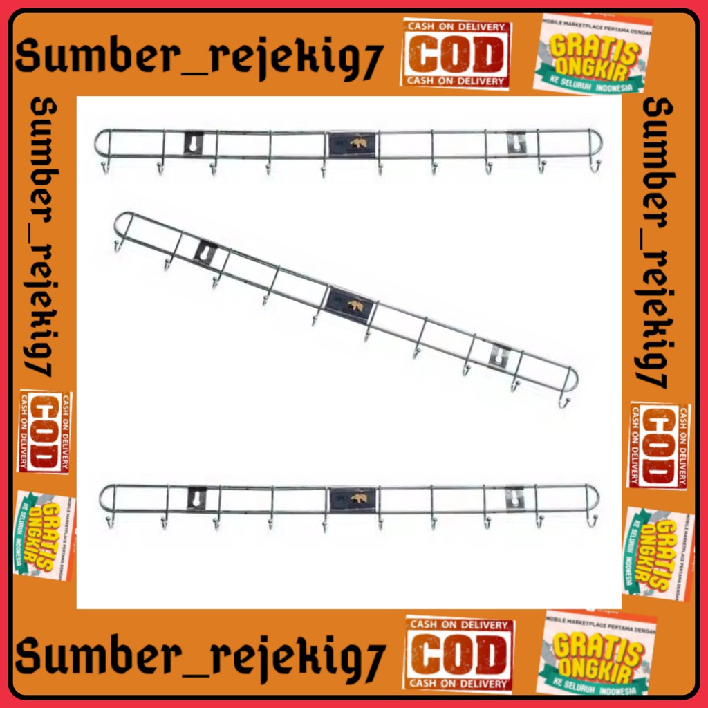 Kapstok / gantungan baju stainless / Kapstok Baju / Gantungan Baju/ Cantolan Baju 10 Kait Stainless