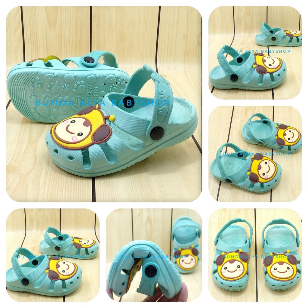 Sandal Anak Karet Usia 2 3 Tahun TOSKA - Sendal Anak Elastis Karet Anti Licin Motif Lucu Size 25 - 29