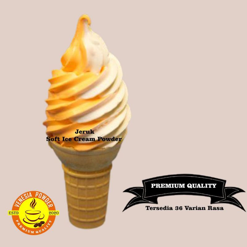

SOFT ICE CREAM RASA JERUK TERLARIS 1KG-BUBUK ES KRIM JERUK 1KG-BUBUK ES KRIM