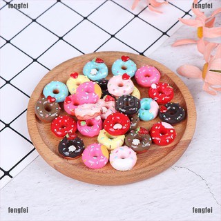 [FF] 10Pcs Miniatur Donat Permen Skala 1: 12 untuk Dekorasi Rumah