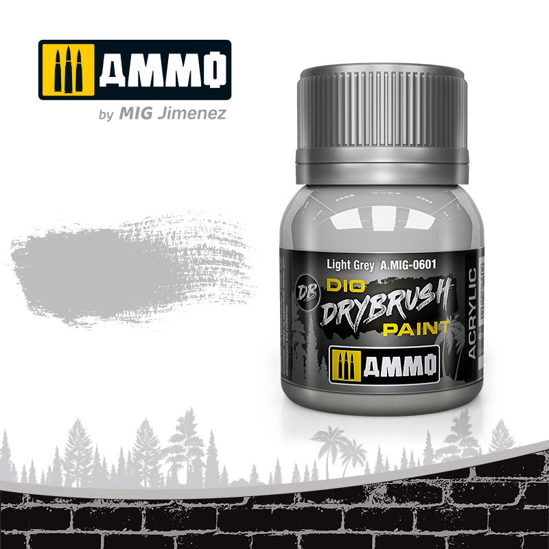 

AMIG0601 Drybrush : Light Grey (40ml jar) Ammo Mig