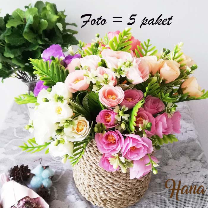 Bunga mawar plastik/mawar artificial dekorasi/bunga plastik