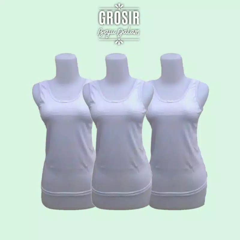 [3PCS] TANK TOP SINGLET WANITA PUTIH POLOS